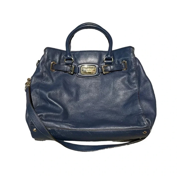 Michael Kors Collection Handbags - Michael Kors  Hamilton Bag Blue Large